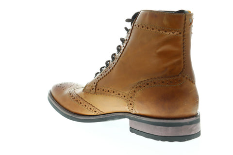 Frank Wright Cypress Mens Leather Tan Casual Dress Lace Up Boots Shoes