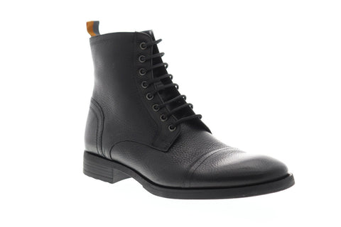 Frank Wright Marris Mens Leather Black Casual Dress Lace Up Boots Shoes