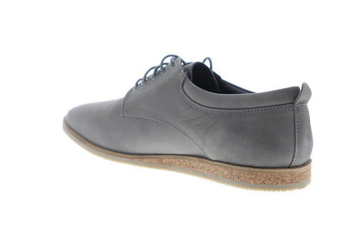 Frank Wright Kane Mens Gray Leather Casual Dress Lace Up Oxfords Shoes