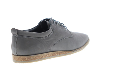 Frank Wright Kane Mens Gray Leather Casual Dress Lace Up Oxfords Shoes