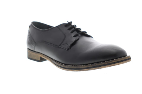 Frank Wright Merton MFW516 Mens Black Leather Lace Up Plain Toe Oxfords Shoes