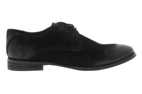 Frank Wright Stringer MFW534 Mens Black Suede Lace Up Plain Toe Oxfords Shoes