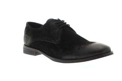 Frank Wright Stringer MFW534 Mens Black Suede Lace Up Plain Toe Oxfords Shoes