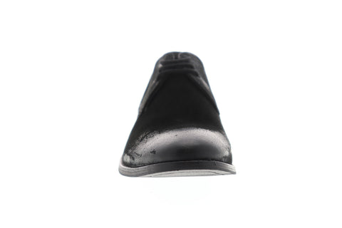 Frank Wright Stringer MFW534 Mens Black Suede Lace Up Plain Toe Oxfords Shoes