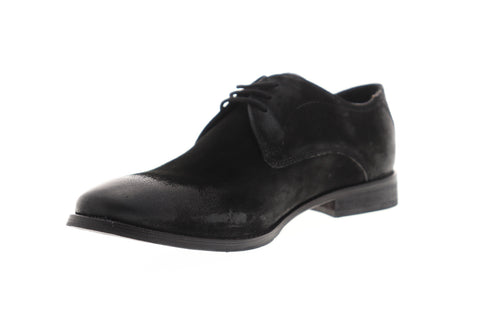 Frank Wright Stringer MFW534 Mens Black Suede Lace Up Plain Toe Oxfords Shoes