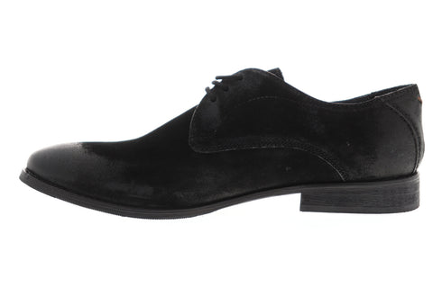 Frank Wright Stringer MFW534 Mens Black Suede Lace Up Plain Toe Oxfords Shoes
