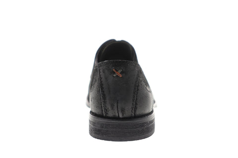 Frank Wright Stringer MFW534 Mens Black Suede Lace Up Plain Toe Oxfords Shoes