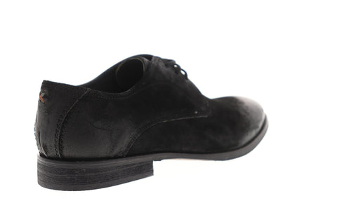 Frank Wright Stringer MFW534 Mens Black Suede Lace Up Plain Toe Oxfords Shoes