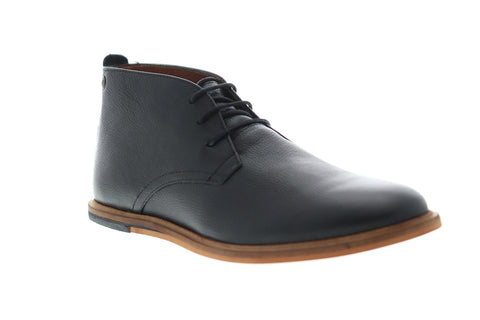 Frank Wright Strachan MFW871 Mens Black Leather Lace Up Chukkas Boots