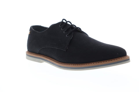 Frank Wright Telford Mens Black Canvas Casual Dress Lace Up Oxfords Shoes