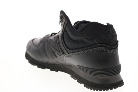 New Balance 574 MH574OAC Mens Black Wide Leather Lifestyle Sneakers Shoes