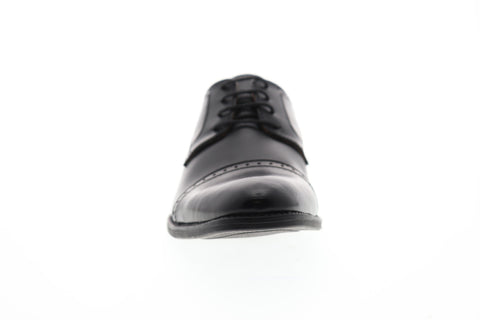 Robert Wayne Michigan Mens Black Leather Lace Up Cap Toe Oxfords Shoes