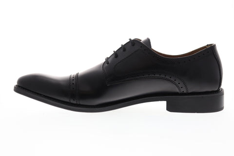 Robert Wayne Michigan Mens Black Leather Lace Up Cap Toe Oxfords Shoes