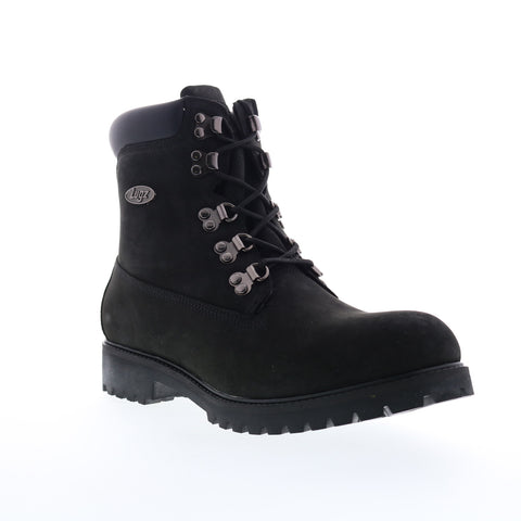 Lugz Khan MKHANN-001 Mens Black Suede Lace Up Casual Dress Boots