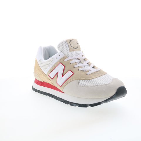New Balance 574 ML574D2L Mens Beige Suede Lace Up Lifestyle Sneakers Shoes