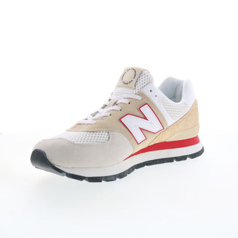 New Balance 574 ML574D2L Mens Beige Suede Lace Up Lifestyle Sneakers Shoes