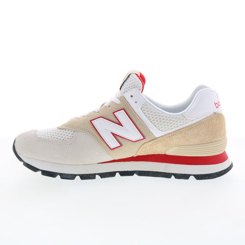 New Balance 574 ML574D2L Mens Beige Suede Lace Up Lifestyle Sneakers Shoes