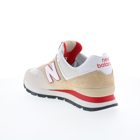 New Balance 574 ML574D2L Mens Beige Suede Lace Up Lifestyle Sneakers Shoes