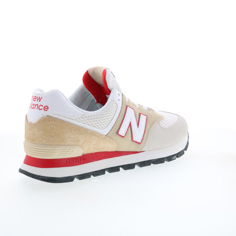 New Balance 574 ML574D2L Mens Beige Suede Lace Up Lifestyle Sneakers Shoes