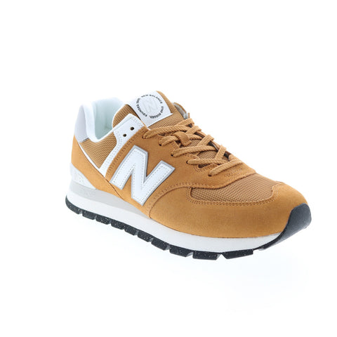 New Balance 574 ML574D2Z Mens Orange Suede Lifestyle Sneakers Shoes
