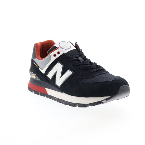 New Balance 574 ML574DAT Mens Black Suede Lace Up Lifestyle Sneakers Shoes