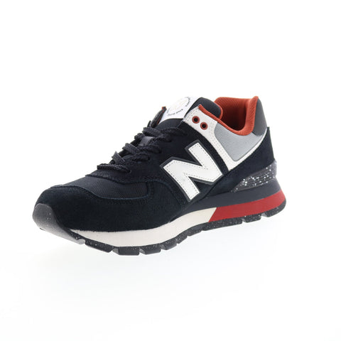New Balance 574 ML574DAT Mens Black Suede Lace Up Lifestyle Sneakers Shoes