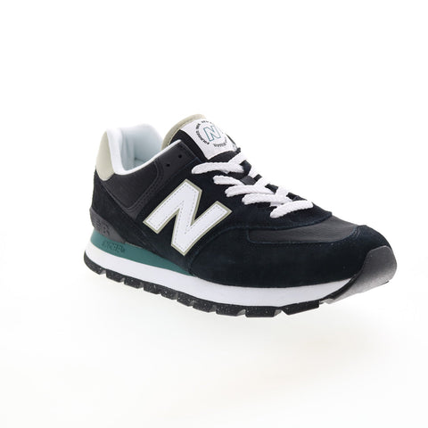 New Balance 574 ML574DBW Mens Black Suede Lace Up Lifestyle Sneakers Shoes