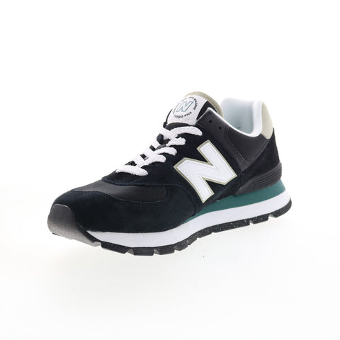 New Balance 574 ML574DBW Mens Black Suede Lace Up Lifestyle Sneakers Shoes