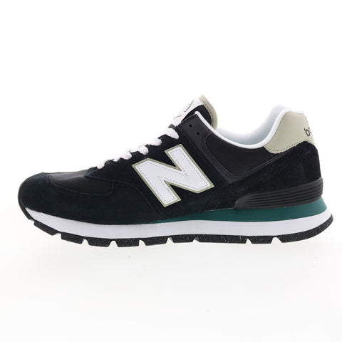 New Balance 574 ML574DBW Mens Black Suede Lace Up Lifestyle Sneakers Shoes