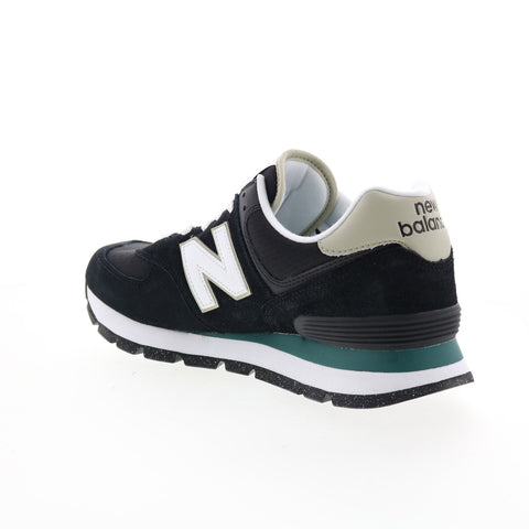 New Balance 574 ML574DBW Mens Black Suede Lace Up Lifestyle Sneakers Shoes
