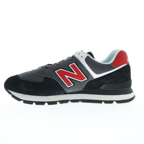 New Balance 574 ML574DP2 Mens Black Suede Lace Up Lifestyle Sneakers Shoes