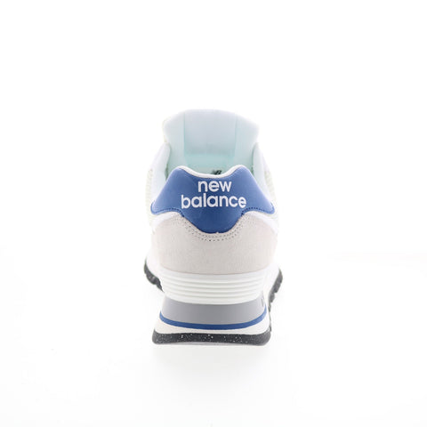 New Balance 574 ML574DWS Mens White Suede Lace Up Lifestyle Sneakers Shoes