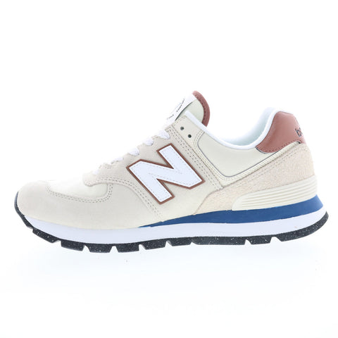 New Balance 574 ML574DWW Mens Beige Suede Lace Up Lifestyle Sneakers Shoes