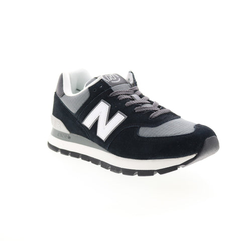 New Balance 574 ML574DZB Mens Black Suede Lace Up Lifestyle Sneakers Shoes