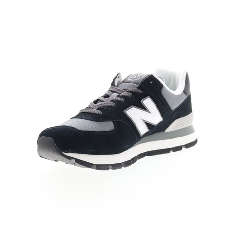 New Balance 574 ML574DZB Mens Black Suede Lace Up Lifestyle Sneakers Shoes