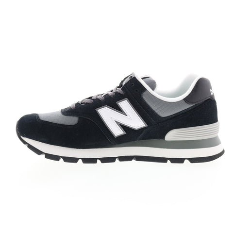 New Balance 574 ML574DZB Mens Black Suede Lace Up Lifestyle Sneakers Shoes