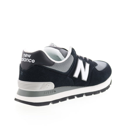 New Balance 574 ML574DZB Mens Black Suede Lace Up Lifestyle Sneakers Shoes