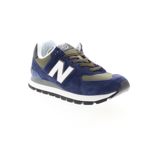 New Balance 574 ML574DZN Mens Blue Suede Lace Up Lifestyle Sneakers Shoes