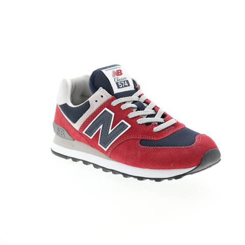 New Balance 574 ML574EH2 Mens Red Suede Lace Up Lifestyle Sneakers Shoes