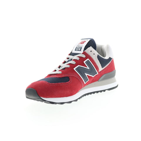 New Balance 574 ML574EH2 Mens Red Suede Lace Up Lifestyle Sneakers Shoes