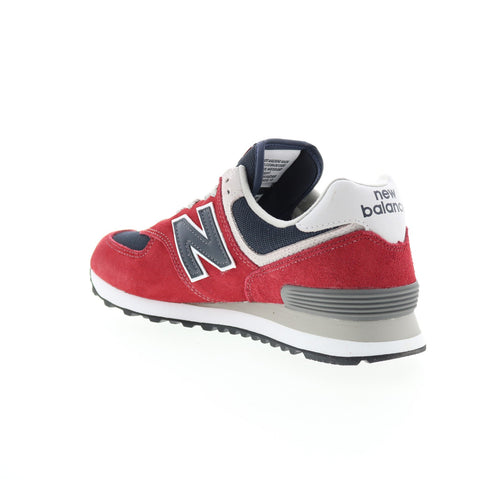 New Balance 574 ML574EH2 Mens Red Suede Lace Up Lifestyle Sneakers Shoes