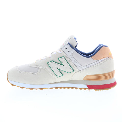 New Balance 574 ML574GE2 Mens Beige Suede Lace Up Lifestyle Sneakers Shoes