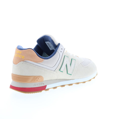 New Balance 574 ML574GE2 Mens Beige Suede Lace Up Lifestyle Sneakers Shoes
