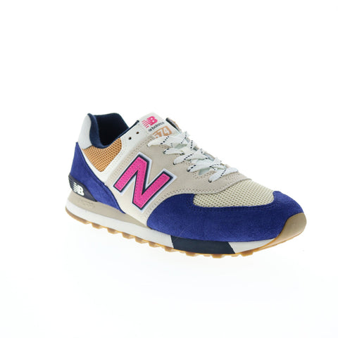 New Balance 574 ML574LF2 Mens Beige Suede Lace Up Lifestyle Sneakers Shoes