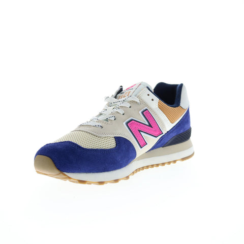 New Balance 574 ML574LF2 Mens Beige Suede Lace Up Lifestyle Sneakers Shoes