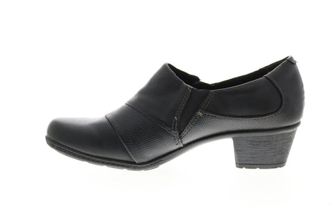 Earth Origins Monica Womens Black Leather Zipper Loafer Flats Shoes