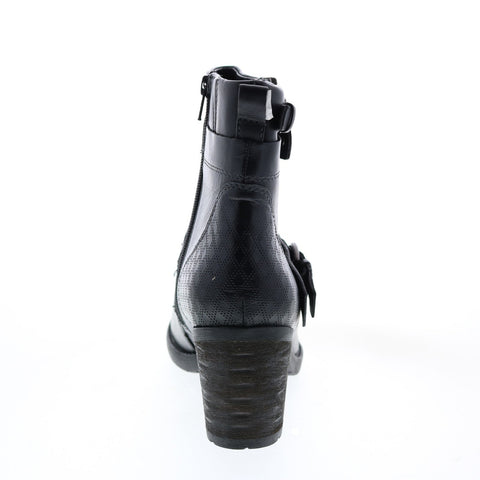 Earth Montana Womens Black Leather Zipper Ankle & Booties Boots