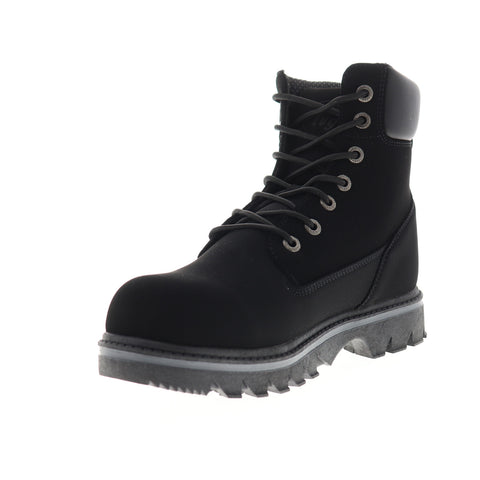 Lugz Outlook Hi Mens Black Nubuck Leather High Top Lace Up Casual Dress Boots