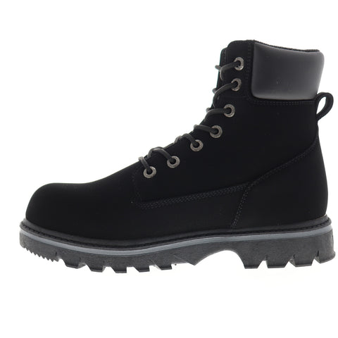 Lugz Outlook Hi Mens Black Nubuck Leather High Top Lace Up Casual Dress Boots