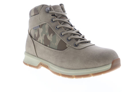 Lugz Rally Mens Gray Nubuck Leather Camouflage High Top Casual Dress Boots